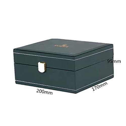 TENGGO Caja de Cuero Verde de PU Reloj de Empaquetado Caja de Reloj Caja de Presentación de Reloj para Rolex Submariner (No es Original)