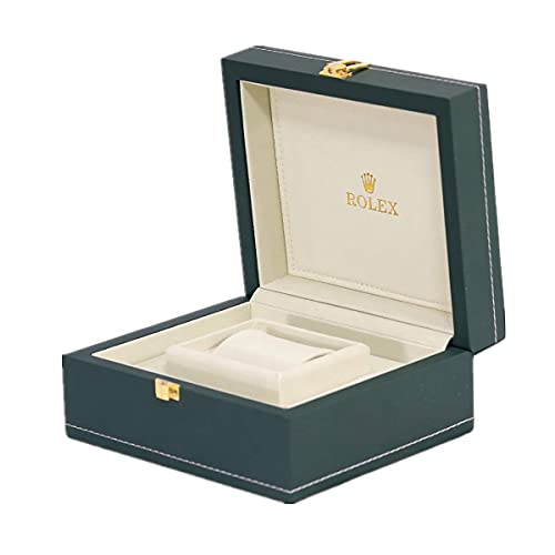 TENGGO Caja de Cuero Verde de PU Reloj de Empaquetado Caja de Reloj Caja de Presentación de Reloj para Rolex Submariner (No es Original)