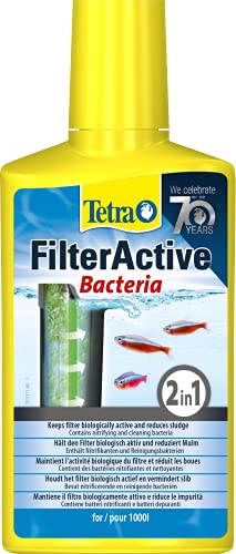 Tetra FilterActive 250 ml - Contiene bacterias iniciadoras vivas y bacterias limpiadoras reductoras de lodo