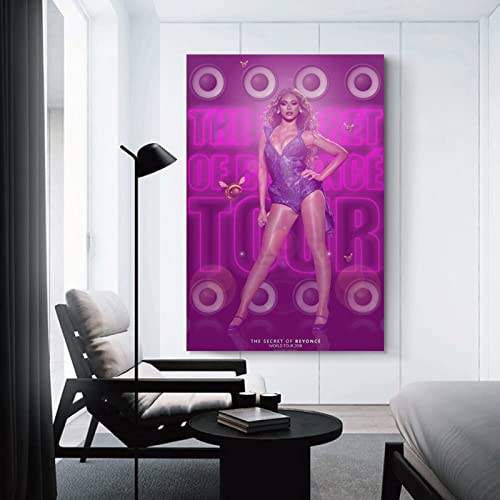 The Secret Of Beyoncé World Tour 2018 Póster de lienzo con impresión de pared retro decorativo para el hogar, dormitorio, sala de estar, decoración de 30 x 45 cm