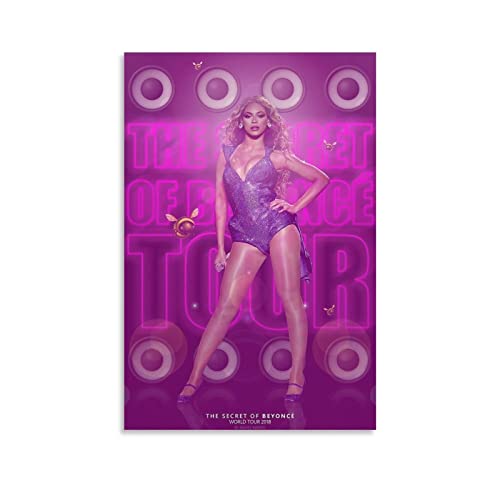 The Secret Of Beyoncé World Tour 2018 Póster de lienzo con impresión de pared retro decorativo para el hogar, dormitorio, sala de estar, decoración de 30 x 45 cm