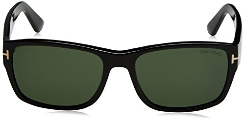 Tom Ford FT0445 01N 58 Monturas de Gafas, Negro (Negro LucidoVerde), 58.0 para Hombre