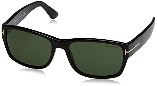 Tom Ford FT0445 01N 58 Monturas de Gafas, Negro (Negro LucidoVerde), 58.0 para Hombre