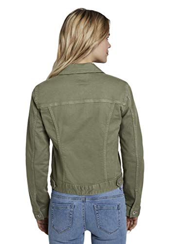 Tom Tailor Color Denim Chaqueta, 10905/Verde Musgo De Árbol, S para Mujer