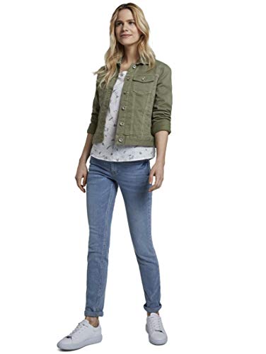 Tom Tailor Color Denim Chaqueta, 10905/Verde Musgo De Árbol, S para Mujer