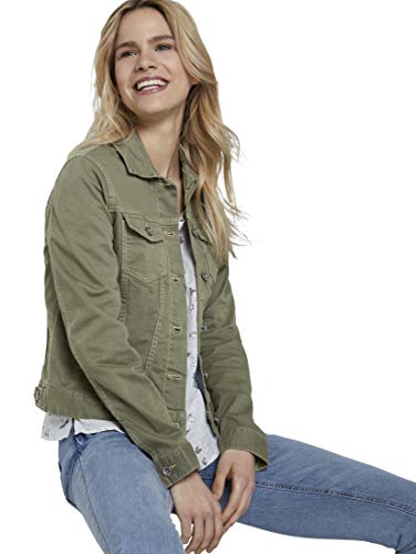 Tom Tailor Color Denim Chaqueta, 10905/Verde Musgo De Árbol, S para Mujer