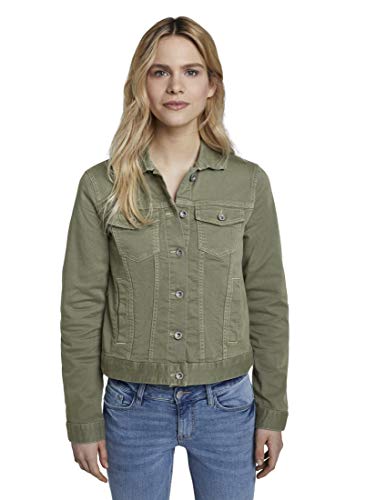 Tom Tailor Color Denim Chaqueta, 10905/Verde Musgo De Árbol, S para Mujer