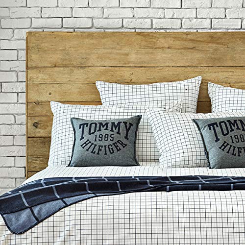 Tommy Hilfiger Ropa de cama Organic Checks Blue 1 funda nórdica de 135 x 200 cm y 1 funda de almohada de 80 x 80 cm