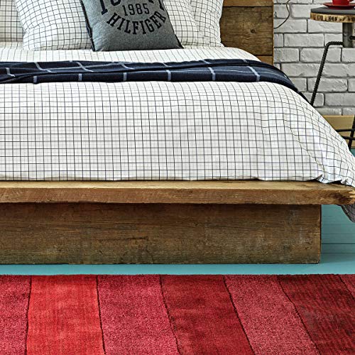 Tommy Hilfiger Ropa de cama Organic Checks Blue 1 funda nórdica de 135 x 200 cm y 1 funda de almohada de 80 x 80 cm