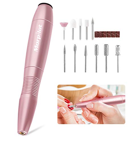 Torno de Uñas Profesional de 20000 RPM, morpilot Kit Taladro del Clavo 11 en 1 Máquina Electrónica de Manicura y Pedicura para Hogar y Salón