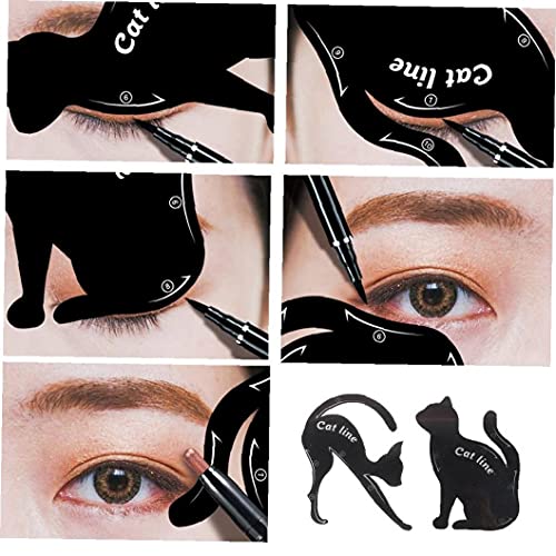 TOSSPER 2 Unids Cat Eyeliner Stencils PVC Smoky Eyes Maquilladores Aplicadores Gato En Forma De Liner Eye Liner Guía Principiante Maquillaje Plantilla Herramienta