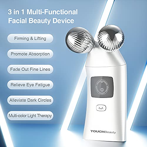 TOUCHBeauty 3-en-1 Terapia de luz LED Microcorriente Estiramiento facial Piel rejuvenecimiento Spa para eliminar acné aclarar pecas dispositivo de belleza facial AG-1767