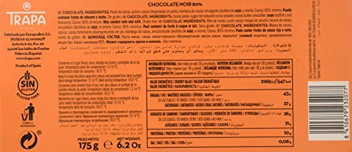 Trapa Tableta de Chocolate Negro 80%, Pack de 1