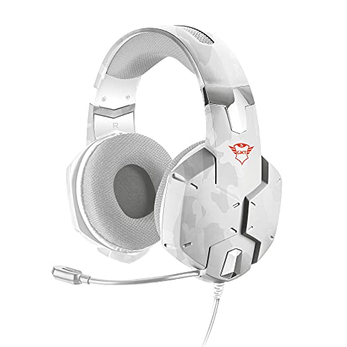 Trust Cascos Gaming GXT 322W Carus Auriculares Gamer con Micrófono Flexible y Diadema Ajustable, Cable de 1 m, para PS4, PS5, PC, Nintendo Switch, Xbox One, Xbox Series X - Blanco Camuflaje