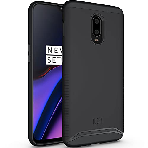 TUDIA Estuche OnePlus 6T, [Serie Merge] Doble Capa Resistente Reforzado Estándar Militar Protección Extrema contra Caídas/Resistente con Cámara Delgada Estuche para Teléfono OnePlus 6T (Negro Mate)