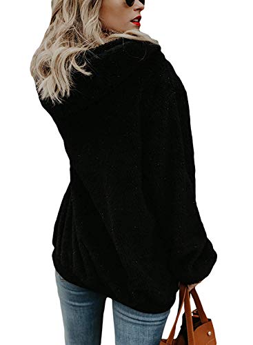 Tuopuda Mujer Sudadera con Capucha Suelta Tallas Grandes Invierno Manga Larga Pullover Deportivo Cremallera Chaqueta Hoodies Suéter Abrigo con Bolsillos 2019 El Nuevo