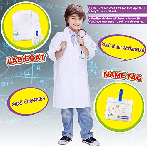 UNGLINGA Laboratorio de Quimica Kit Ciencias Niños con Bata de Laboratorio Juguetes Kit de Experimentos Científicos Disfraces y Juguetes de rol de Regalo Educativos con para Niños Niñas de 5-11 años