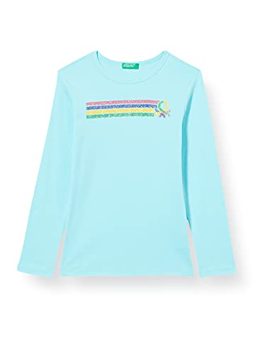 United Colors of Benetton Camiseta M/L 3i9wc154i, Turquesa 0z8, 140 cm para Niñas