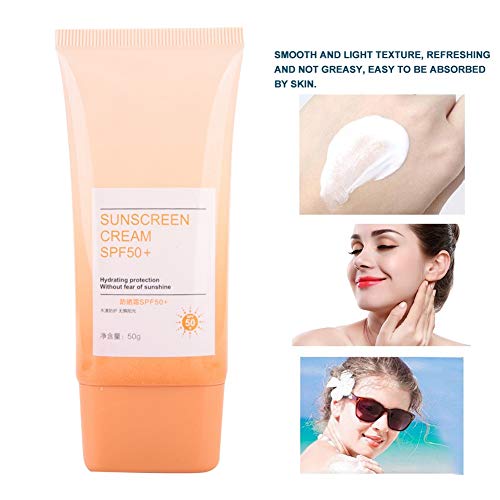 Unseen Sunscreen spf 50+, Crema de protección solar facial Verano impermeable a prueba de sudor Protección solar Loción bloqueadora solar, 50g