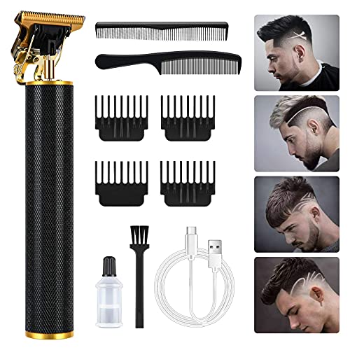 URAQT Cortapelos Hombre, Cortadora de Cabello Eléctrica Recargable, Máquina Cortar Pelo Inalámbrico con Cuchillas de Acero Inoxidable y 4 Peines Guía, Recortadora de Barba para Hombres