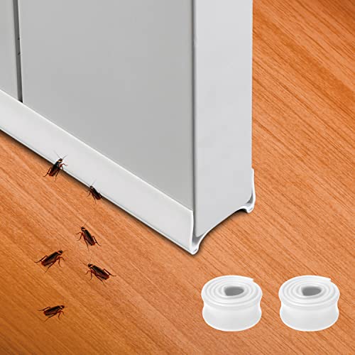 Utapossin Burlete para Puerta, Tira de Sellado Autoadhesivas, Burlete Bajo Puerta, Junta de puerta premium autoadhesiva, Antipolvo Aislamiento Acústico Prueba De Viento y Agua (Blanco, 2pc)