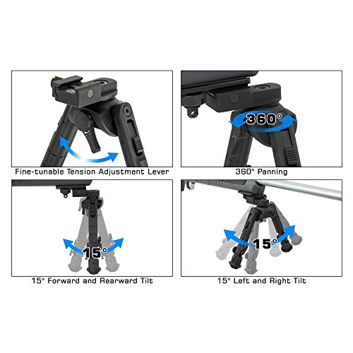 UTG Bipod Recon 360 TL, Unisex-Adult, Black, NO Size