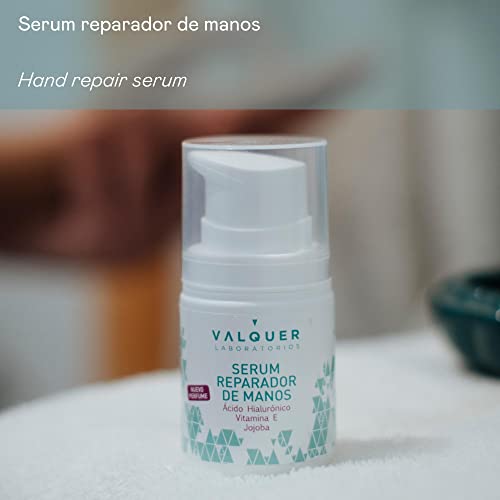 Valquer Laboratorios Serum Reparador de Manos Acido Hialuronico Hidratación Manos, Hidratante y Reparador, Manos Secas e Irritadas, Hidratante Manos, Vegano, Único, 50Mililitros