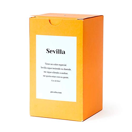 Vela Aromática Sevilla | Cera de Soja 100% Natural | 100 horas, Vela Perfumada Grande en Vaso, Recuerdos de Sevilla, Olor Azahar Jazmín, Regalos Originales Amigos, Decoración, Yoga, Dormitorio, Baño