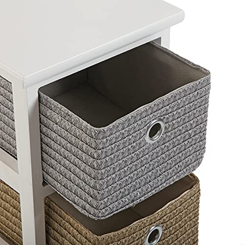 Versa Lingbo Mueble para el Baño, Cajonera con 4 cajones para organizar, Almacenaje moderno y divertido, Medidas (Al x L x An) 72 x 30 x 25 cm, Madera y Plástico, Color Blanco