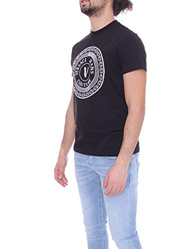 VERSACE JEANS COUTURE Camiseta con logo V Circle en color negro