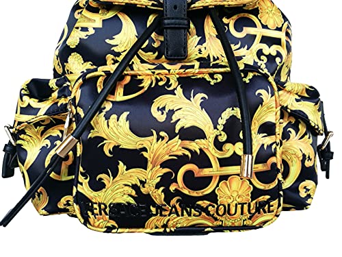 VERSACE JEANS COUTURE Mochila de mujer color negro estilo barroco