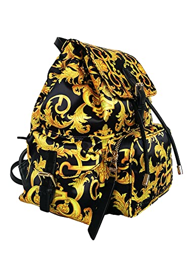 VERSACE JEANS COUTURE Mochila de mujer color negro estilo barroco