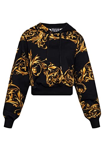 Versace Jeans Couture Sudadera con Capucha para Mujer Print Garland Modelo 72HAI314 FS019 Color Negro. (40)