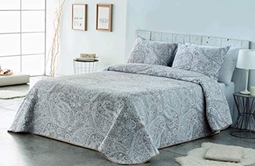 VIALMAN Colcha Bouti Ligero Sofia 29, Cachemira Taupe, Cama de 150 cm: 250 cm x 270 cm