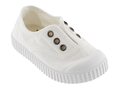 victoria Plano VICTORIA Tenis 1915 Inglesa Lona Tintada ALGODÓN TEÑIDO, ECOLÓGICO Y 30% Reciclado con ELÁSTICO Central SIN Cordones 106623-WOMEN para Mujer Blanco 37