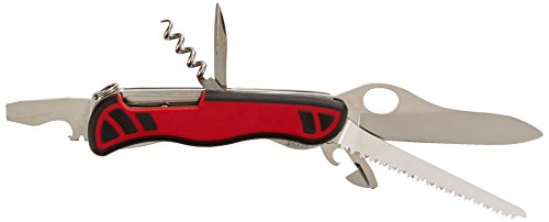 Victorinox Forester M Grip Navaja con 10 funciones, incluyendo sierra y excelente agarre, de color negro/rojo