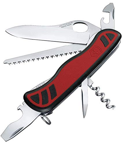 Victorinox Forester M Grip Navaja con 10 funciones, incluyendo sierra y excelente agarre, de color negro/rojo