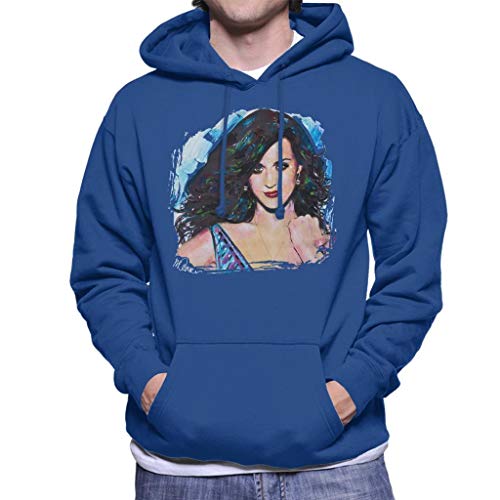 VINTRO Katy Perry - Sudadera con Capucha para Hombre, diseño de Retrato Original de Sidney Maurer (M,Royal Blue)