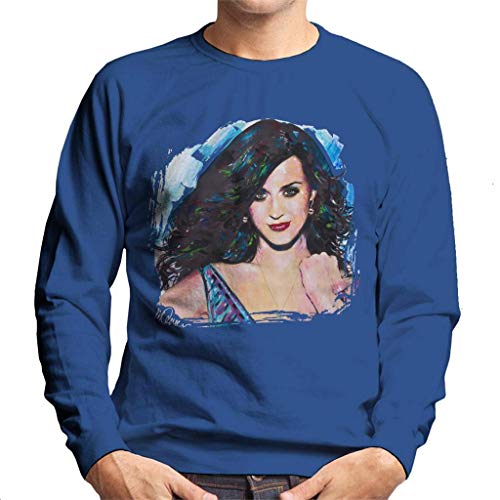 VINTRO Katy Perry - Sudadera de Pelo Largo para Hombre, diseño de Retrato Original de Sidney Maurer (XXL,Royal Blue)