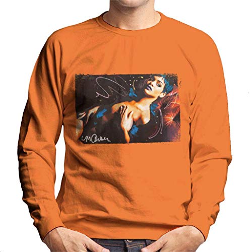 VINTRO Rihanna - Sudadera para hombre, diseño de retrato original de Sidney Maurer (M,Orange Crush)