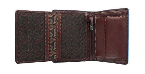 Visconti Colección Alps Ralph Cartera de Bi-Pliegue de Cuero con Protección RFID - ALP87 Marrón