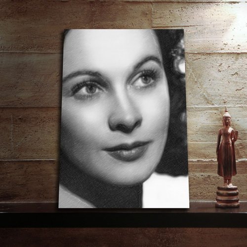 VIVIEN LEIGH - Canvas Clock (LARGE A3 - Signed by the Artist) #js004