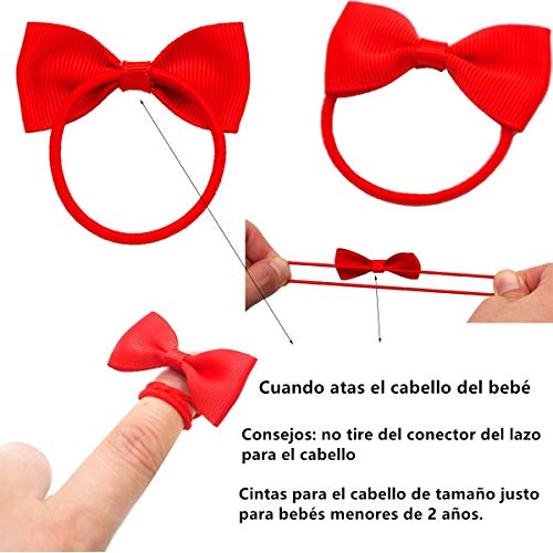 Voarge 40 Piezas Gomas Pelo Niña, el pelo cinta grosgrain pelo elástico banda de goma titular de cola de caballo accesorios para el cabello para niños pequeños, Accesorios para el Cabello