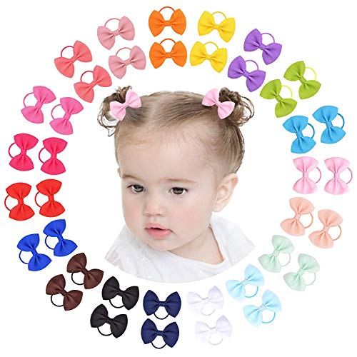 Voarge 40 Piezas Gomas Pelo Niña, el pelo cinta grosgrain pelo elástico banda de goma titular de cola de caballo accesorios para el cabello para niños pequeños, Accesorios para el Cabello