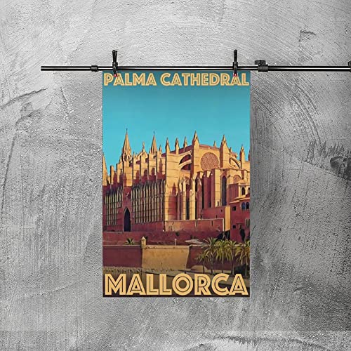 VOUERD Sin Marco 60X90cm Imprimir en Cartel de Lienzo  Mallorca Palma Catedral Cuadro CanvaArt