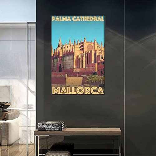 VOUERD Sin Marco 60X90cm Imprimir en Cartel de Lienzo  Mallorca Palma Catedral Cuadro CanvaArt