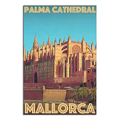 VOUERD Sin Marco 60X90cm Imprimir en Cartel de Lienzo  Mallorca Palma Catedral Cuadro CanvaArt