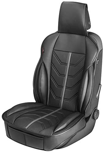 WALSER Cubierta del Asiento del Coche Kimi La Cubierta del Asiento Universal y la Almohadilla projoectora en Negro - Gris Asiento para Coche y Camiones en la Mirada de Las Carreras