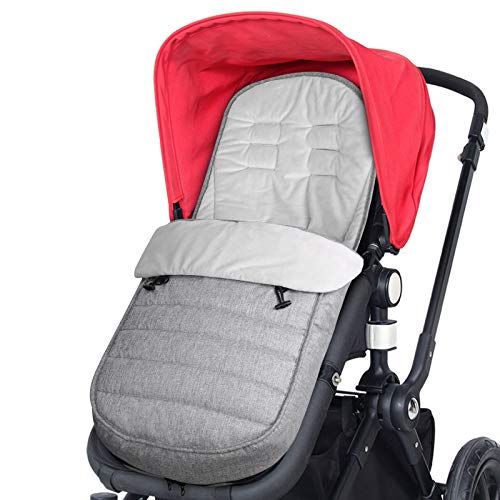 WD&CD Invierno Saco de Silla de Paseo, Saco Bebe Invierno, Saco de Dormir Universal para Bebé Antideslizante, Impermeable y Fría, Desmontable, Gris