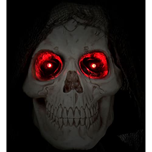 WIDMANN 10050 – Muñeco de Peluche con Ojos LED parpadeantes, Sonidos atrevidos y Risa Malvada, 240 cm, decoración, Colgante, Fantasma, Espeluznante, Halloween, Fiesta temática, Multicolor, talla única